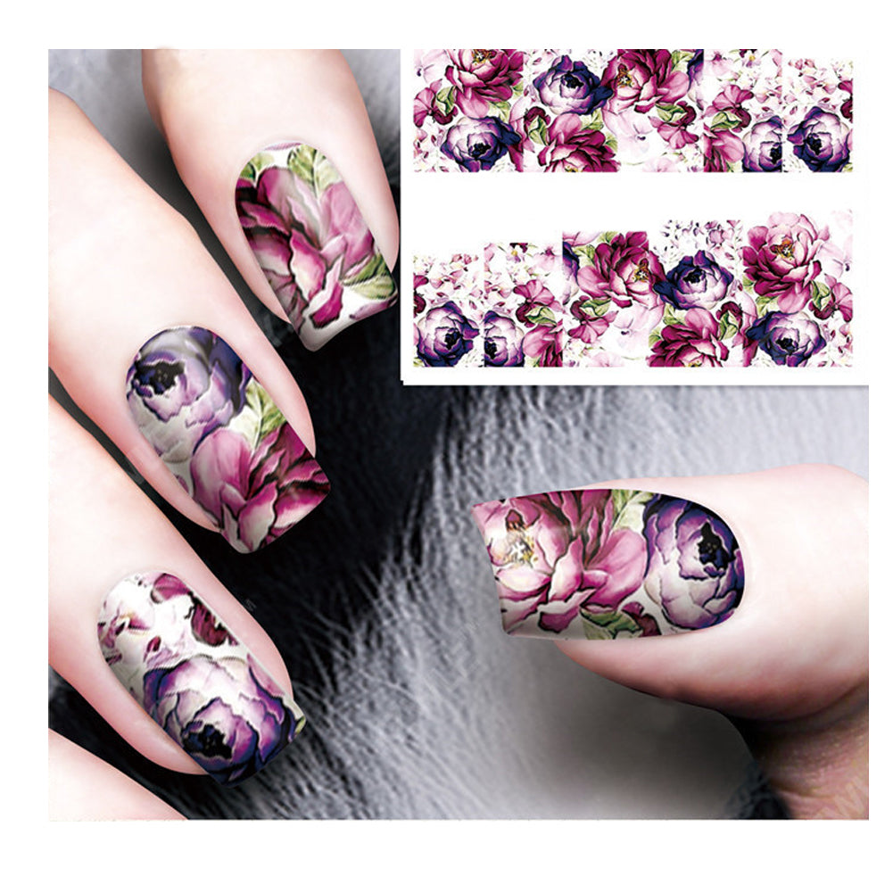 Black Lace Nail Art Water Decals Transfers