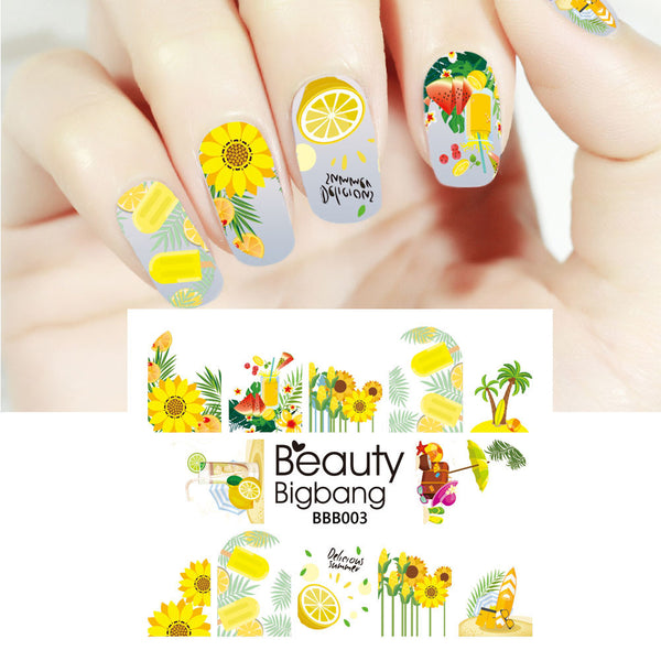Sunflower Nail Stickers Floral Flower Nail Art Water Decals Transfer Foils  For Nails Supply Watermark Small Daisy Flowers Designs Nail Tattoos For Wom  | Fruugo KR