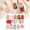 Wave Stripe Christmas Stocking Water Decals Transfer Christmas Nail Art Stickers BBB018