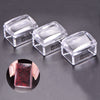 Rectangle Silicone Nail Art Stamper & Scraper Clear Handle Nail Stamping Tools