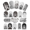 Lace Floral Design Water Decals Transfer Nail Art Stickers BBB030