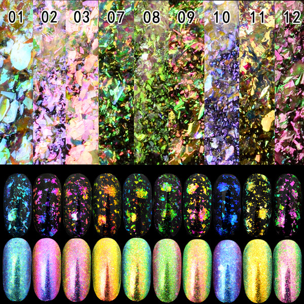 Nail Glitter Flakes Chameleon Pigment Manicure Nail Powder