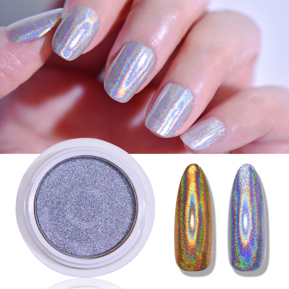 BEAUTYBIGBANG 1 Box Glitter for Nails Holographics Powder Solid state