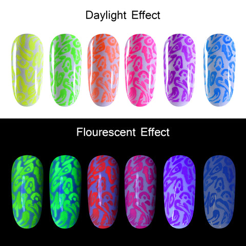BEAUTYBIGBANG 5ML Fluorescent Neon Nail Stamping Gel Polish Nude Luminous Gel Varnish UV for Nail Art Colorful Gel Lacquer