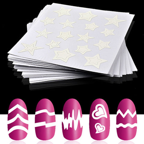 24Sheets Wave Line Smile Stencil Tips Guide French Style Nail Stickers Nail Accessory