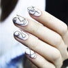 Black Hollow Sliders Water Decals Transfer Nail Stickers For Manicure