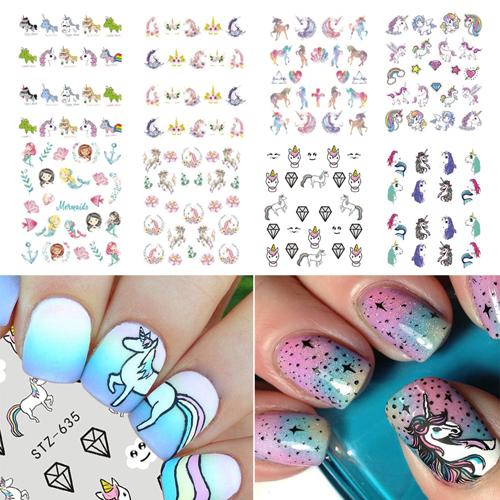 Nail Art Stickers Water Decals Transfers- Blue Aesthetic