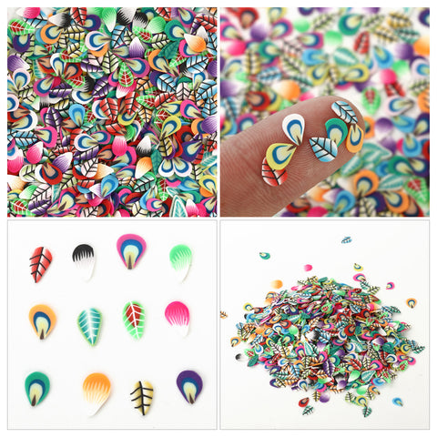 Polymer Clay Fruit & Feather Theme Nail Art Sticker Nail Decoration