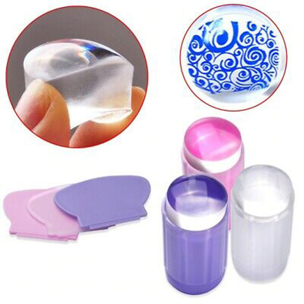 Amazon.com: KAYZON Nail Stamper Nail Art Brushes - French Tip Nail Stamp  Clear Nail Art Stamper Jelly with Scraper, 3pcs Nail Pen Brushes, Soft  Silicone Stamper Printer DIY French Tip Nail Stamping