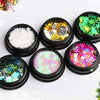 1 Box 3D Mixed Colors Christmas Snow Sequins Nail Metal Stickers Snowflake Nail Decoration
