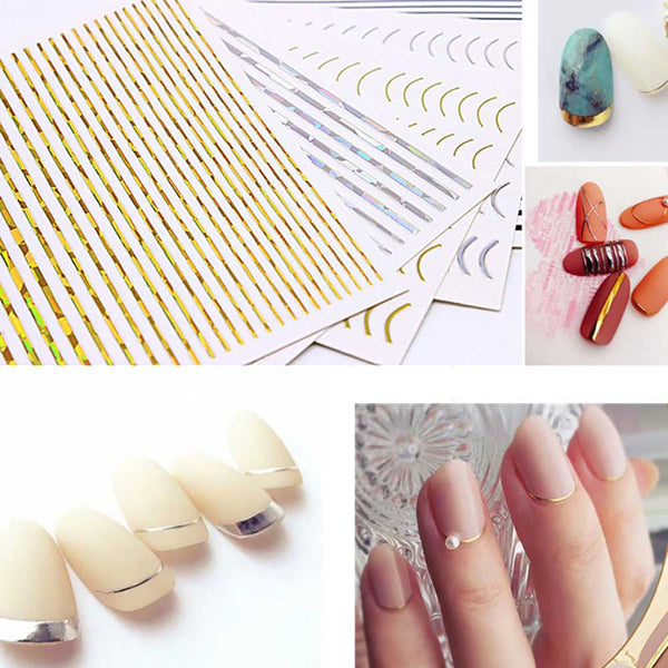 The Namie 3D Art Stickers - Bold Wire (Gold) D043 | Nail art stickers, 3d  art, Nail stickers
