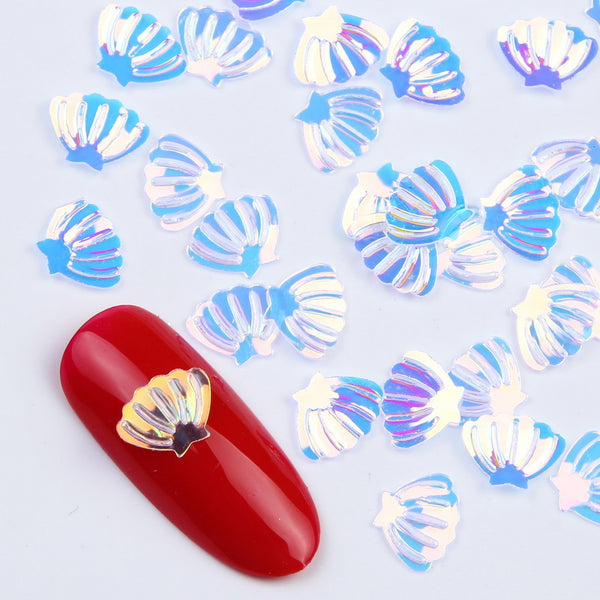 10g/bag Shell Shape Holographic Nail Art Decorations