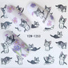1 Sheet Nail Art Water Transfer Sticker Decals Cute Cats Stickers