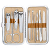 10Pcs Manicure Tools Set Kit Nail Clipper Clean Ear Cuticle With Case