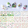 12Pcs/Set Tropical Plants Leaves Flamingo Design Nail Art Stickers