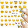 Emoji Nail Decals Water Transfer Nail Art Stickers for Nail Designs