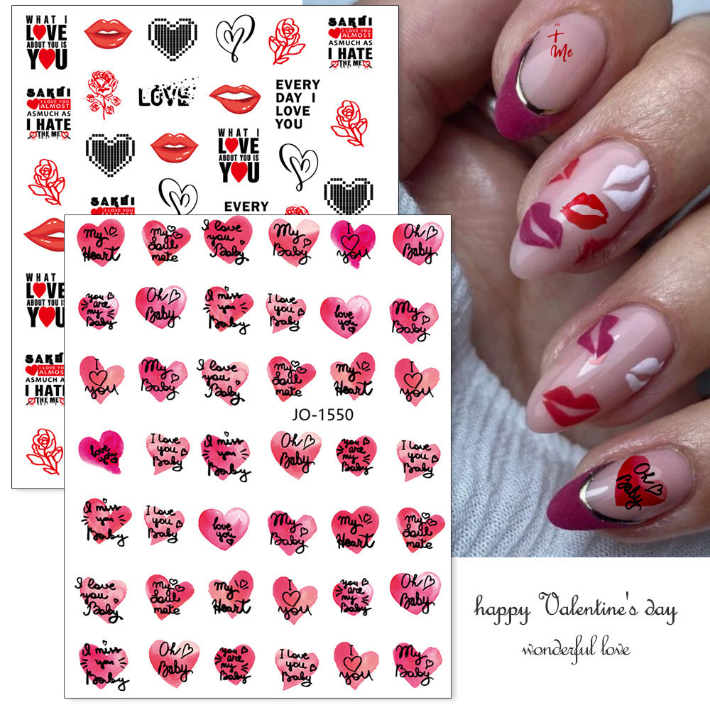 Gold Flower Pattern Valentine Nail Stickers Set With Self Adhesive Charms  And Bronzing Water 1 Sheet From Debf, $0.9 | DHgate.Com