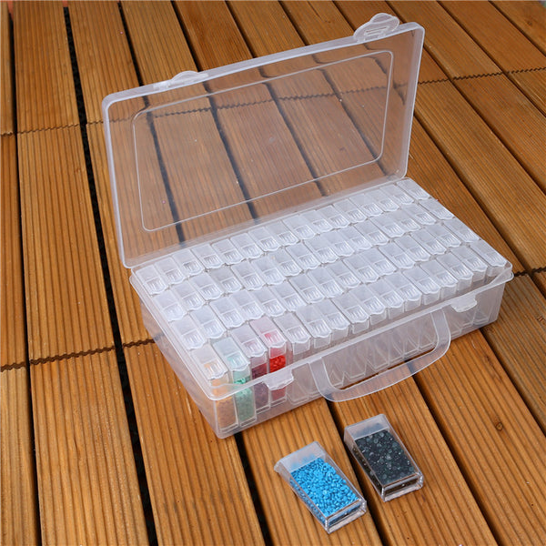 64 Grids Nails Rhinestones Beads DIY Craft Storage Box