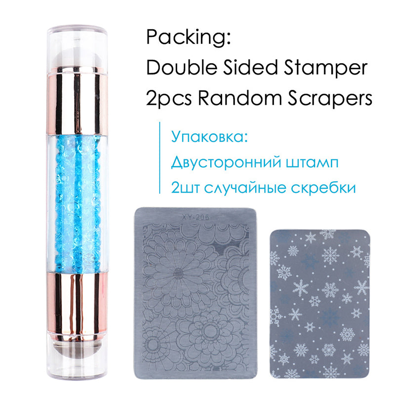 DIY Printer Silicone Nail Art Tool Double-Head Nail Stamper Scraper  Transparent Nail Stamping Plate Nail Stamp with Scraper - China Nail  Stamper and Nail Stamp price