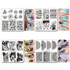 12Pcs Multiple Pattern Nail Stamping Plates Kit With Clear Jelly Stamper For Nail Art Starter