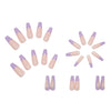 Valentine's Day Purple French Diamond Love Wearing Nail Nail Paste Finished Removable False Nail Long Ballet Nail Paste